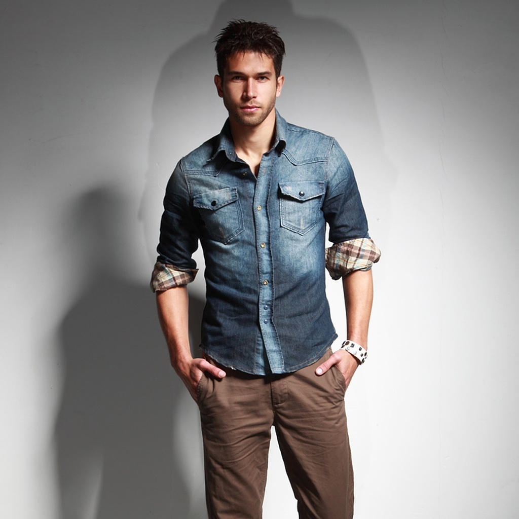 Men's Enzyme-Washed Denim Casual Shirt - Wholesale in Patna Bihar